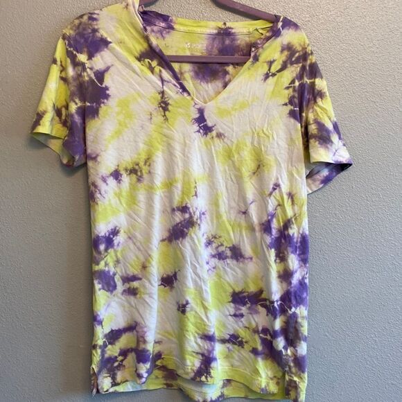 PINK- lime green and purple tie dye shirt- Size large - Picture 1 of 7